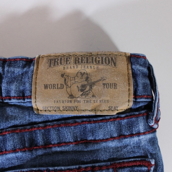 TRUE RELIGION Girls Kids Blue Skinny Jeans Size 8 - Picture 2 of 8